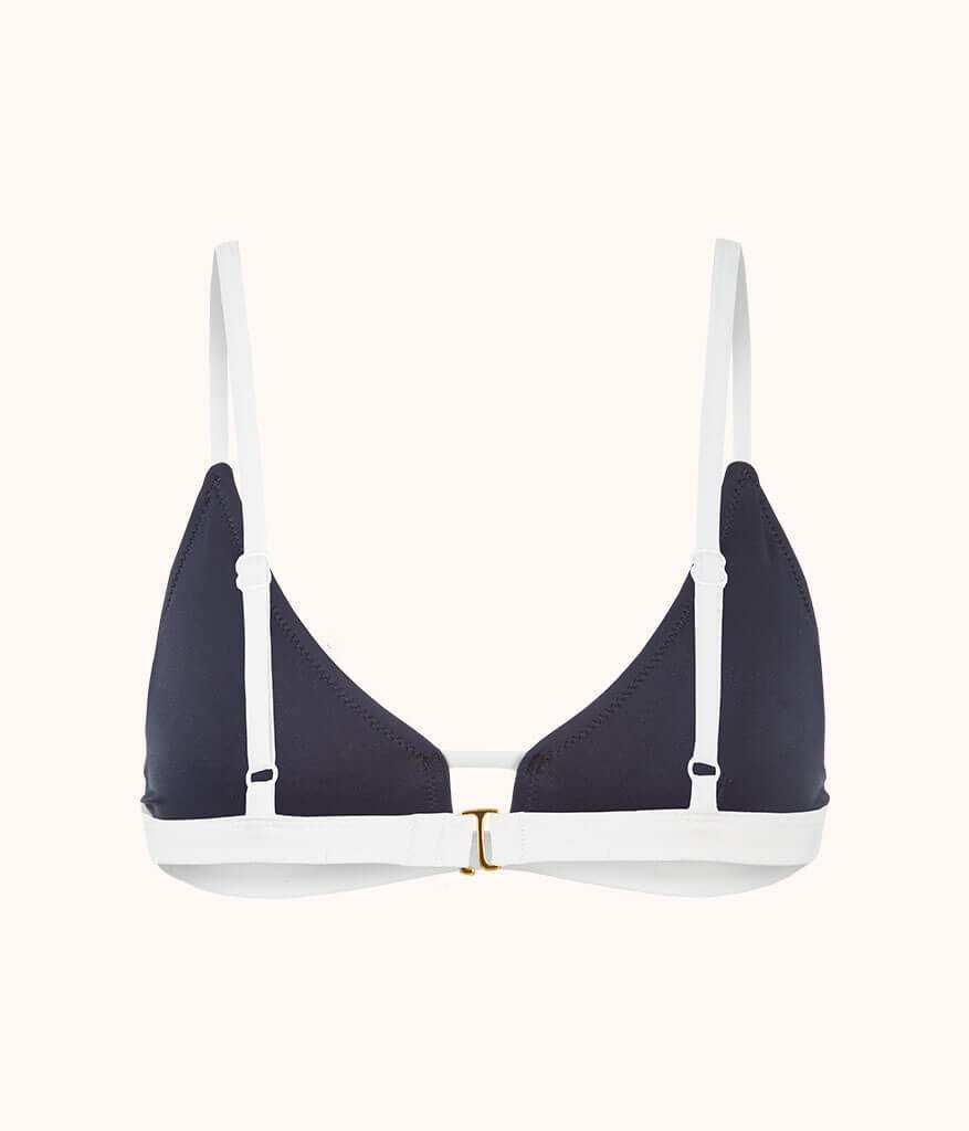 The Swim Bralette: Navy/White