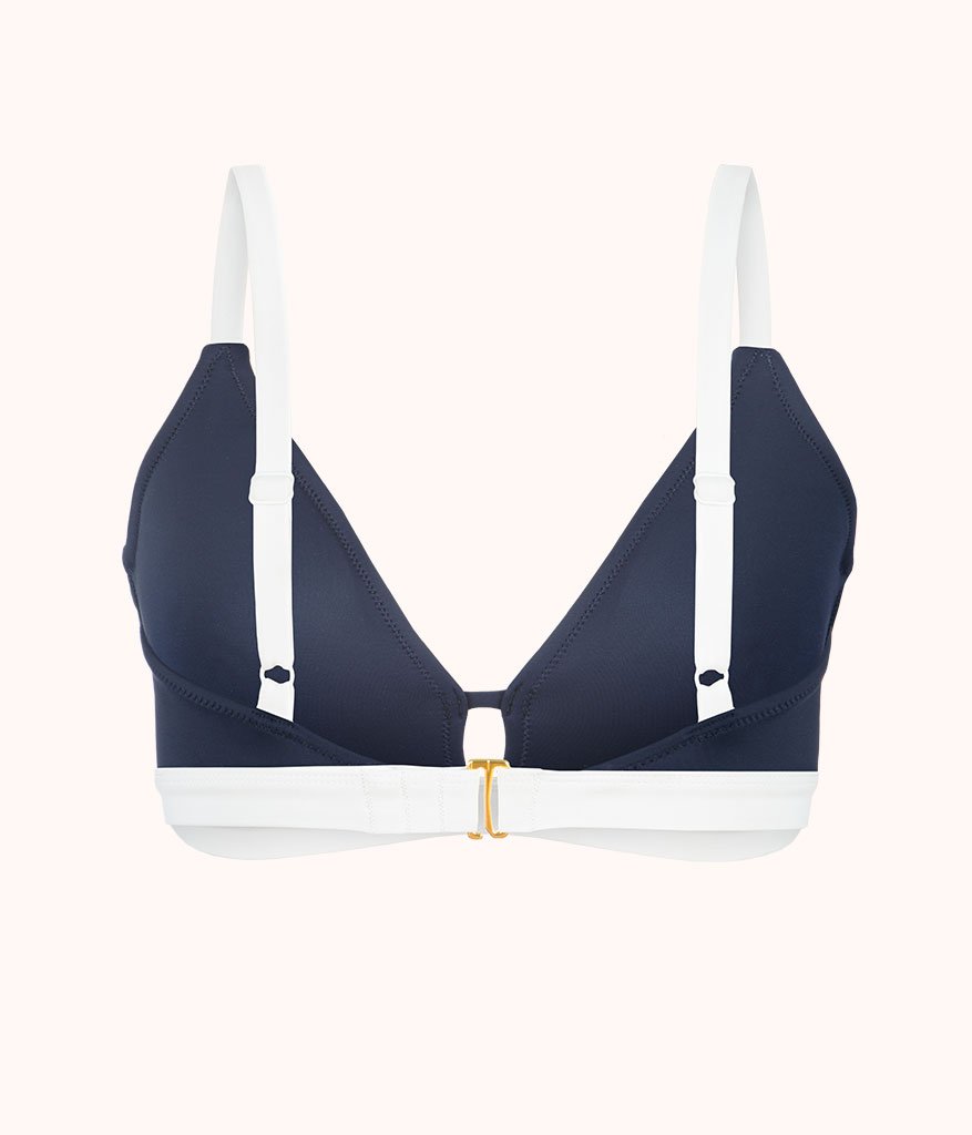 The Swim Busty Bralette: Navy/White