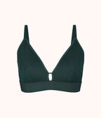 The Busty Stripe Mesh Bralette: Emerald