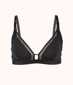 The Mesh Trim Nursing Bralette: Jet Black