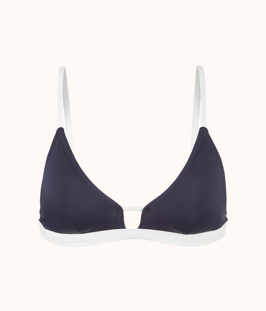 The Swim Bralette: Navy/White