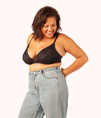 The Palm Lace Busty Bralette: Jet Black