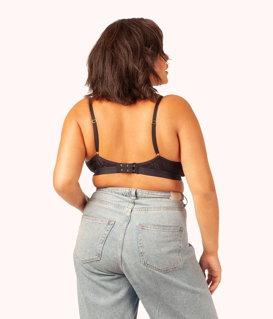 The Palm Lace Busty Bralette: Jet Black